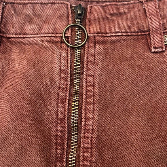 We The Free (Free People) Zip It Up Mini brown denim skirt, Size 26/2. - Picture 6 of 10